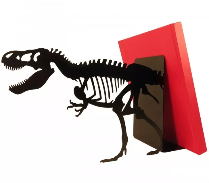 Large black bookends T-rex skeleton