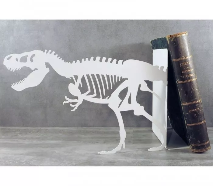 Large white bookend tyrannosaurus skeleton
