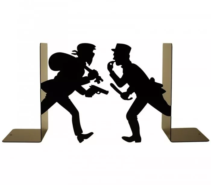 Paire serre-livres grande taille Gendarme et Voleur