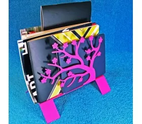 Porte-magazines métal "Hanami" déco rose