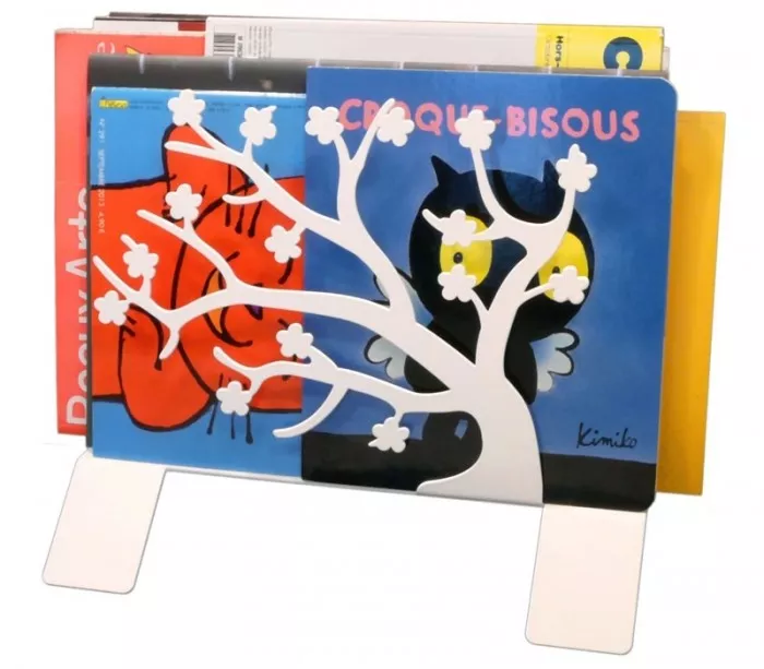 Porte-magazines métal blanc "Hanami"