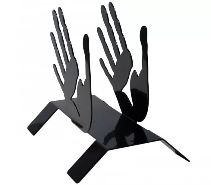 Range-magazines contemporain noir "Mains"