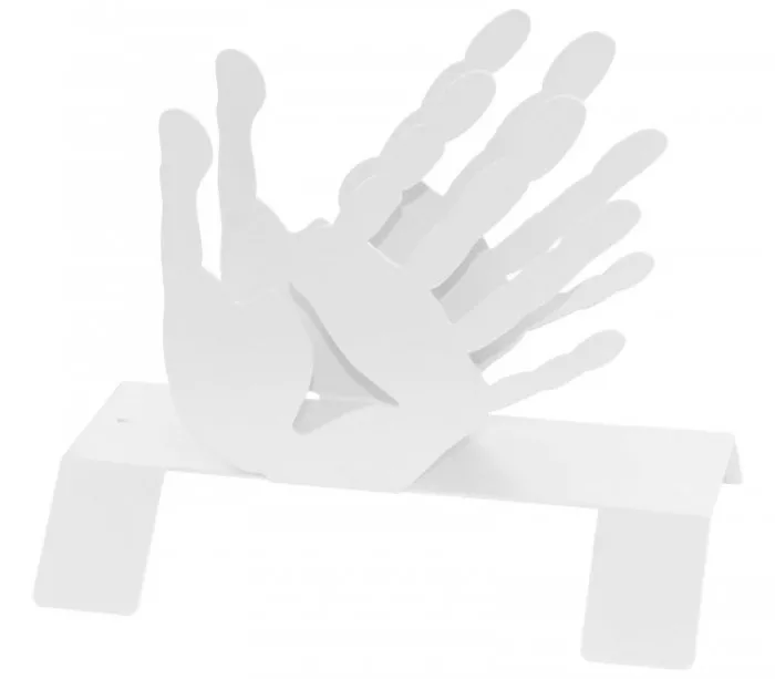 Range-revues contemporain blanc "Mains"