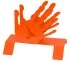 Rack à revues métal orange "Mains"