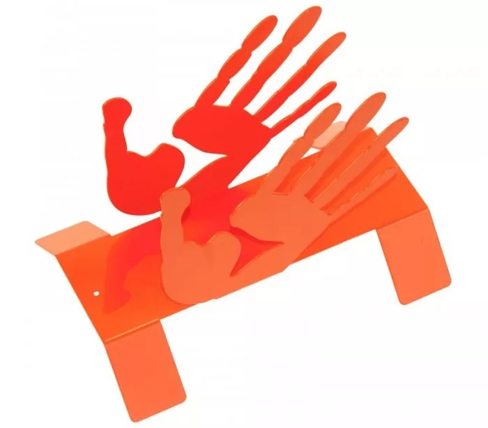 Porte-revues couleur orange "Mains"