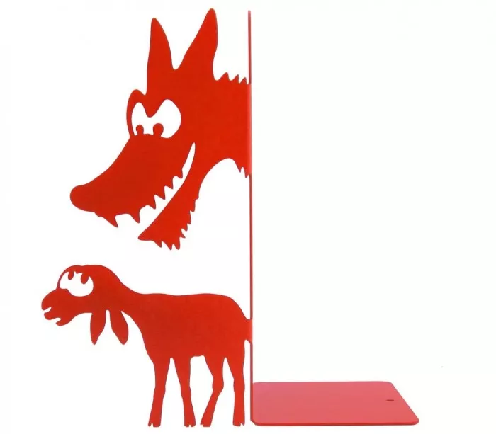 Large bookend The wolf and The lamb Jean de La Fontaine
