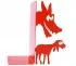 Grand cale-livres métal rouge fable Le loup et l'agneau