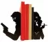 Pair of large metal bookends cinema couple