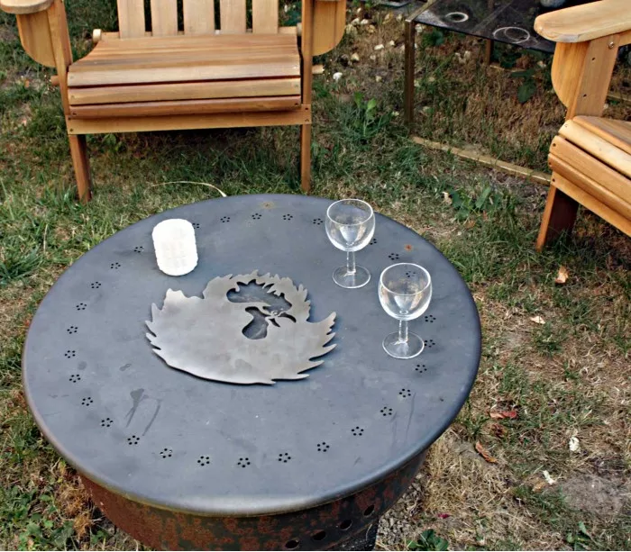 Dessous de plat inox Coq décoration campagne chic