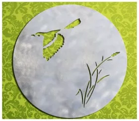 Dessous de plat acier inoxydable brossé oiseau