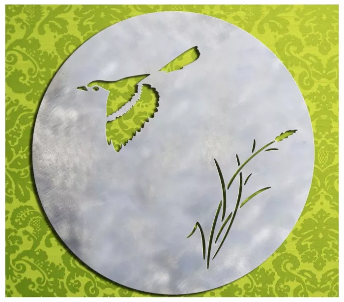 Topfuntersetzer Edelstahl gebürstet Vogel