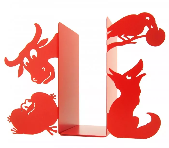 Funny bookends inspired by the fables of Jean de La Fontaine