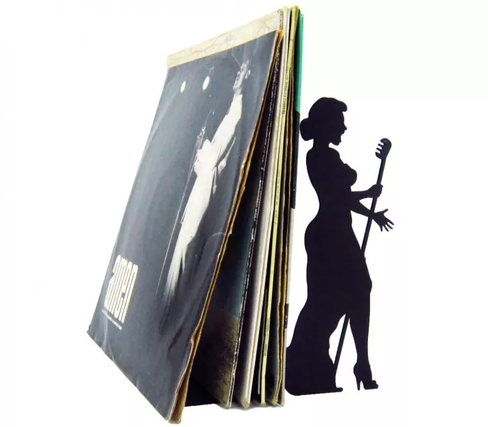 Große Vinyl-Buchstützen Jazz-Sängerin