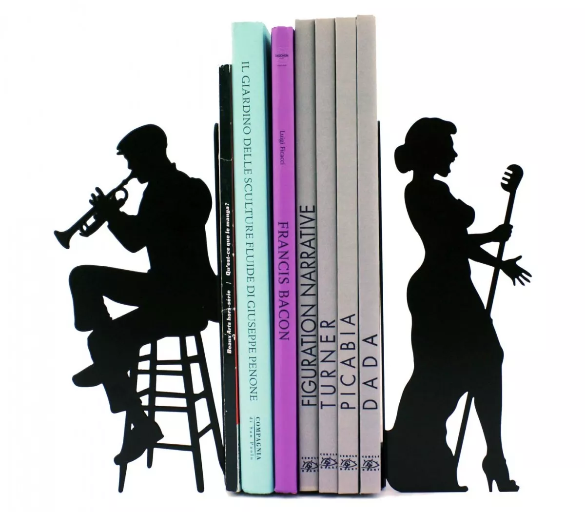 Balvi Serre-Livres Musik Noir - Support Livre En Métal Avec Pentagramme Pour Bibliothèque Ou Bureau