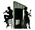 Duo of large bookends inspired by jazz and blues music