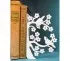 Bloc livres décoratif métal blanc oiseaux
