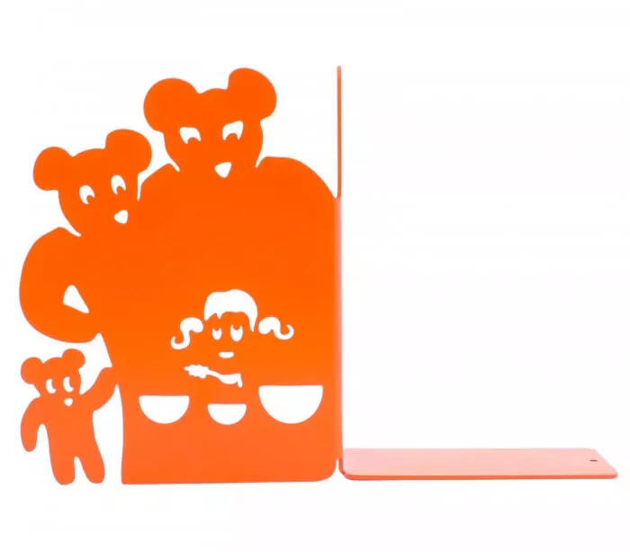 Cale livres métal orange décoration étagère chambre garçon