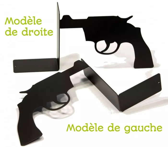 Laser cut metal bookends gun