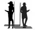 Pair of metal bookends Film noir for a hard-boiled style decoration
