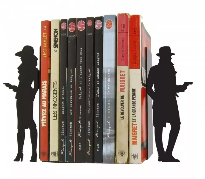 Paire de serre-livres déco films noirs