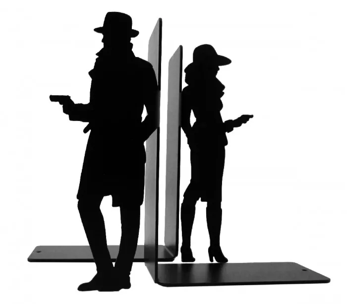 Cale-livres déco métal noir romans policier