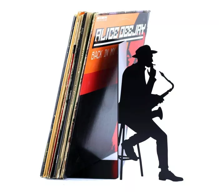 Serre-livres et cale disques vinyles Saxo