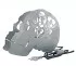 Totenkopf-Metall-Lampe mit ausgestanzten Blumen