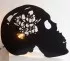 Black metal bedside lamp in Gothic style