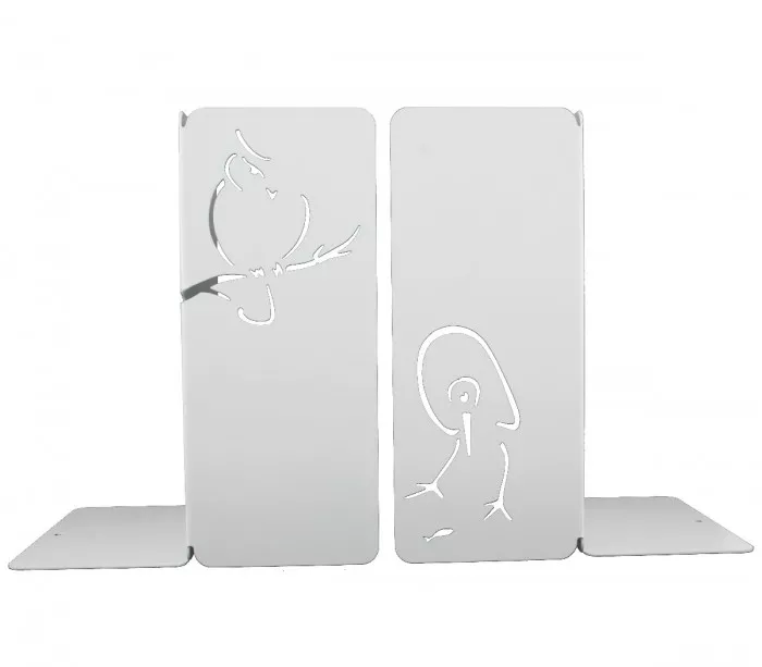 Large white metal bookends a bird lover gift idea