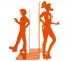 Grand serre-livres orange avec silhouettes style disco décoration années 70