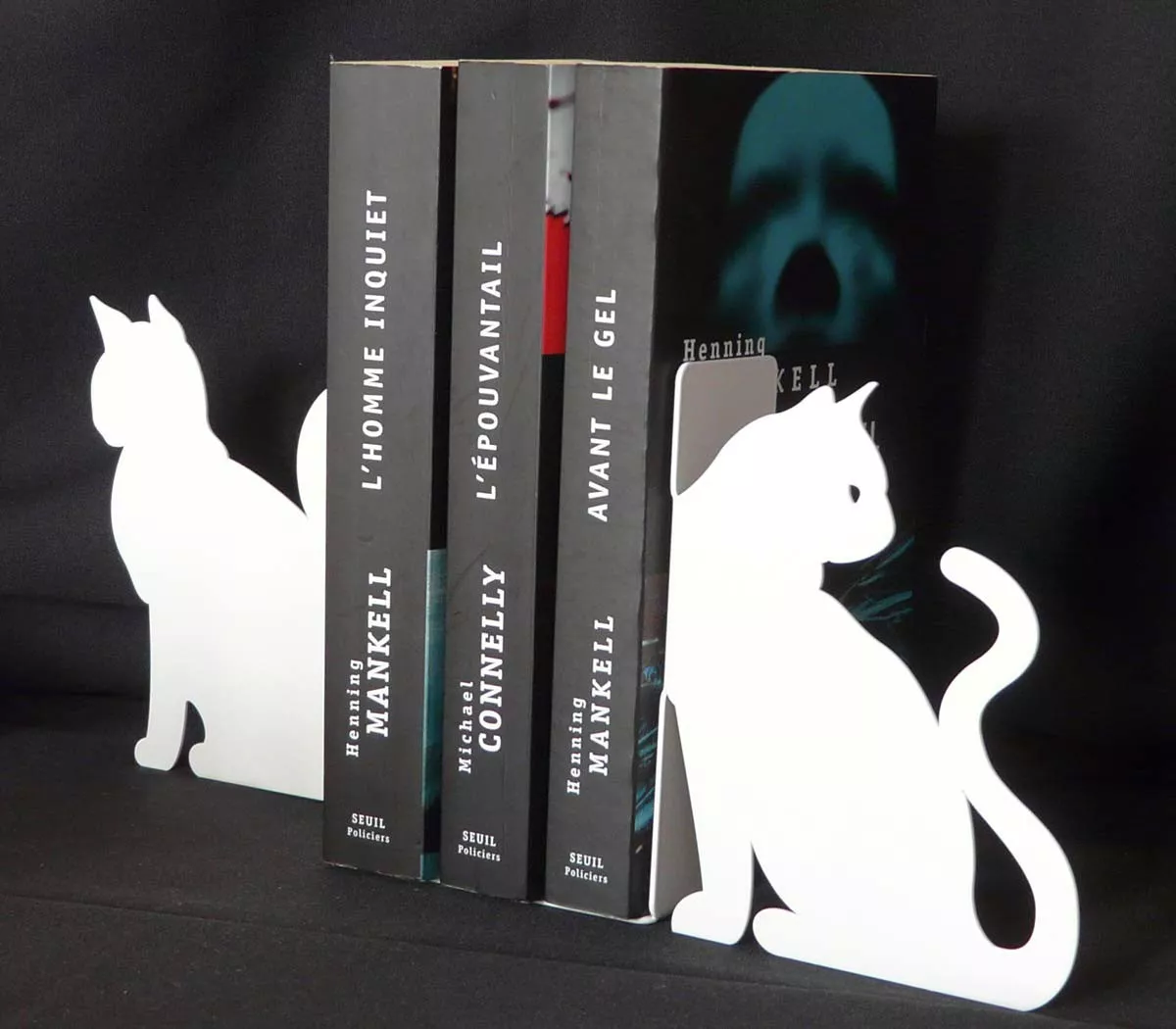 Serre-Livres Chat Noir Balvi - 2 Pièces En Métal, Design Fun Pour Bibliothèque Ou Bureau