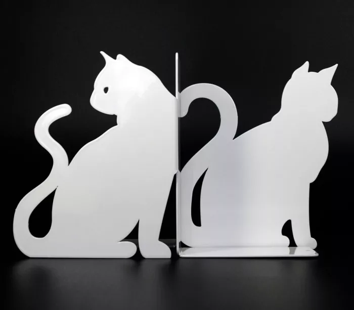 Objets décoratifs en métal découpé au laser Chats blancs