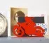 Porte-enveloppe métal rouge "Motocyclette"