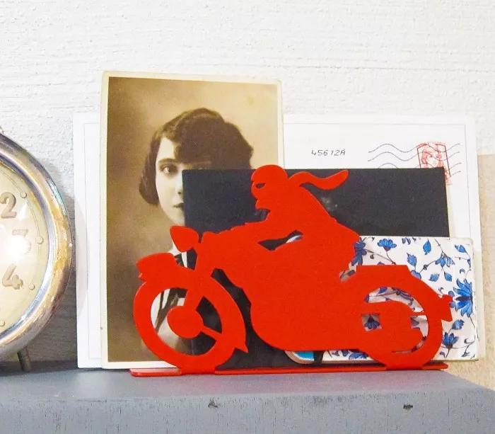 Original vintage letter rack old bike