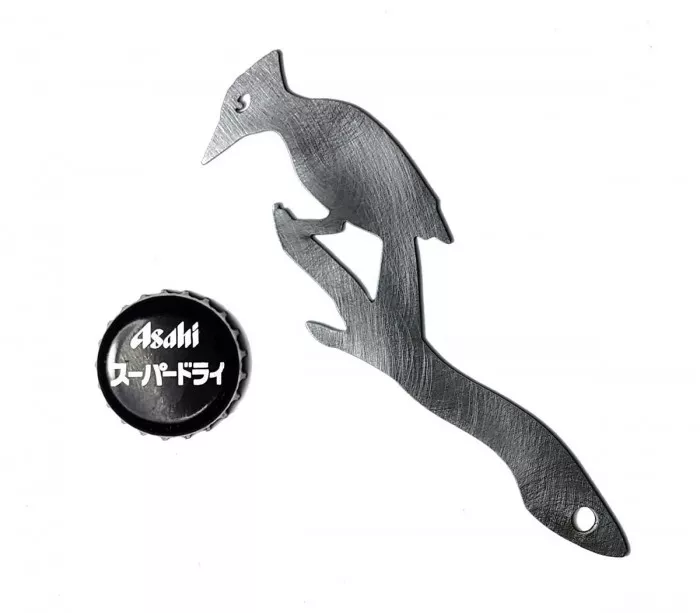 Green woodpecker bottle opener gift idea for beer lover