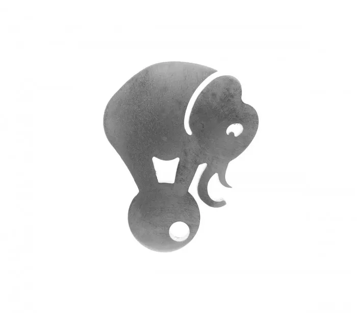 Origineller Schlüsselanhänger Elefant aus gebürstetem Edelstahl