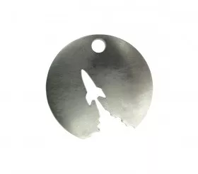 Original brushed stainless steel keyring made in France