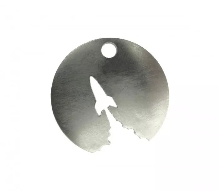 Original brushed stainless steel keyring made in France