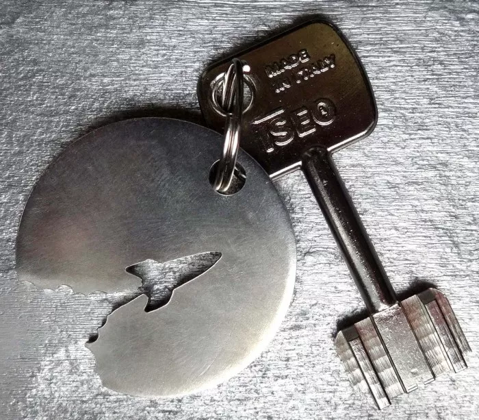 Rocket space graphic keyring