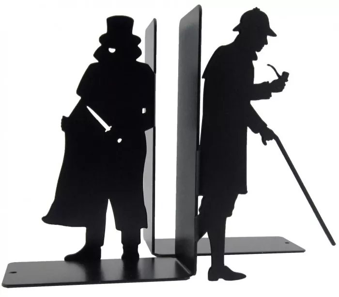 Paire de serre-livres Sherlock Holmes et Moriarty
