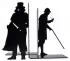 Paire de cale-livres noirs Sherlock Holmes et Moriarty