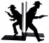 Western-inspired black decorative bookends