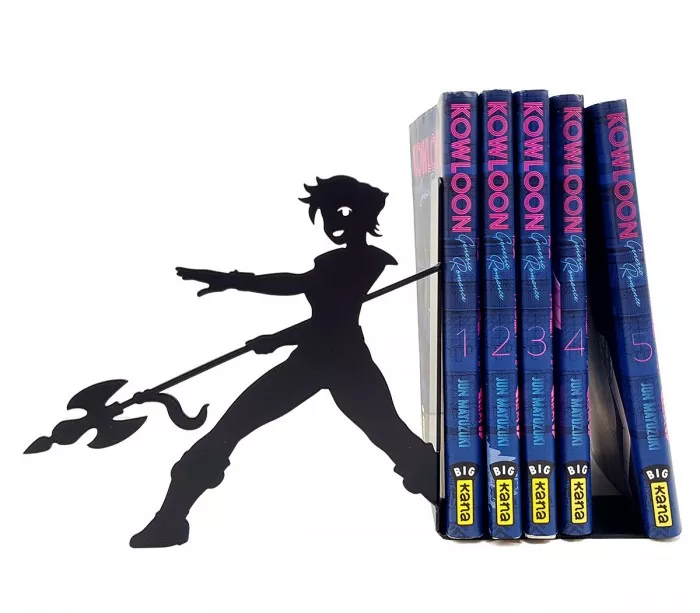 Serre-livres métal noir silhouette Magical Girl manga