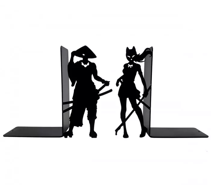 Manga-style bookends, original creation by Shohan-design