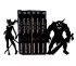 Black metal bookends for manga shelf decoration teenager room