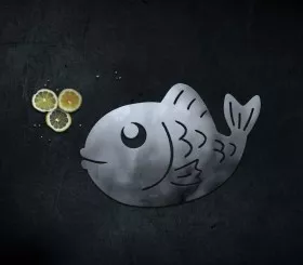 Brushed stainless steel trivet Little Fish