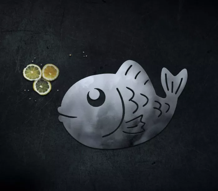 Dessous de plat en inox brossé fantaisie Petit Poisson