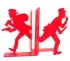 Pair of vintage red metal bookends