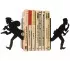 Paire serre-livres metal noir Gendarme et voleur