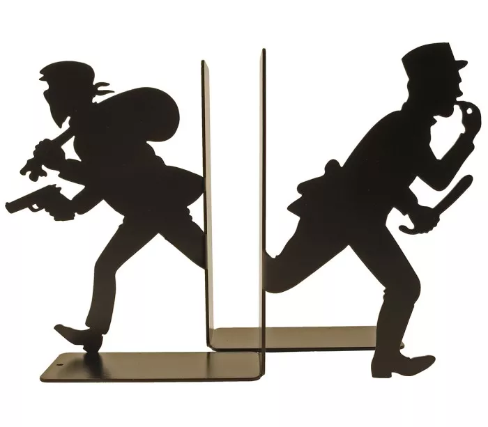 Pair of bookends for a vintage Tintin-style decoration